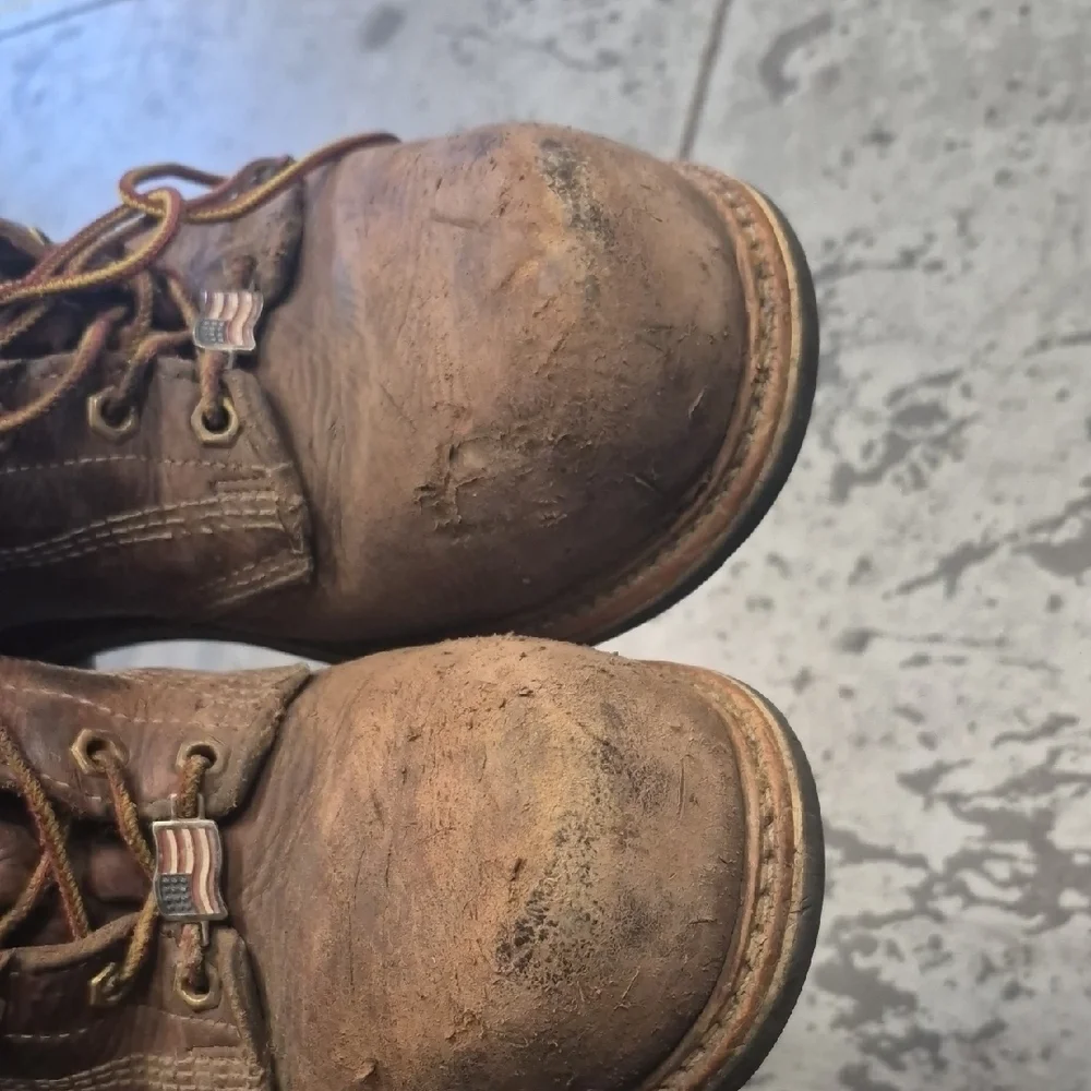 Men's Brown Leather Work Boots - Classic Lace-Up